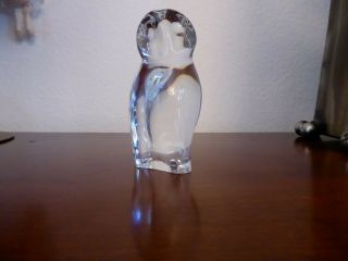 Vintage Signed Baccarat France Crystal Barn Owl 4 " Figurine Paperweight