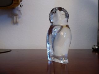 Vintage Signed Baccarat France Crystal Barn Owl 4 