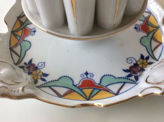 Vintage Art Deco Porcelain CIGARETTE MATCH HOLDER ASHTRAY Czech TK Thuny 3