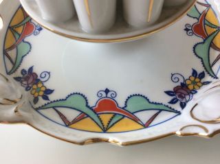 Vintage Art Deco Porcelain CIGARETTE MATCH HOLDER ASHTRAY Czech TK Thuny 4