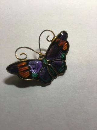 Vintage Estate Jewelry Norway Sterling David Andersen Butterfly Brooch Pin
