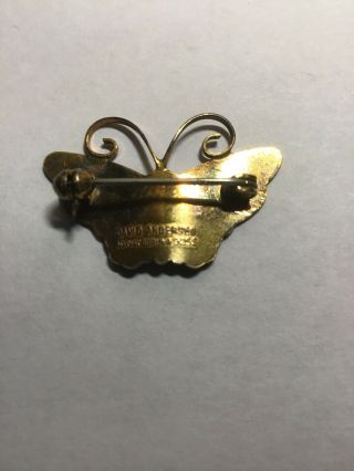 Vintage Estate Jewelry Norway Sterling David Andersen Butterfly Brooch Pin 5