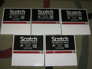 Scotch Magnetic Tape (5 Reels) 150 Reel To Reel 1/4 " 1800 
