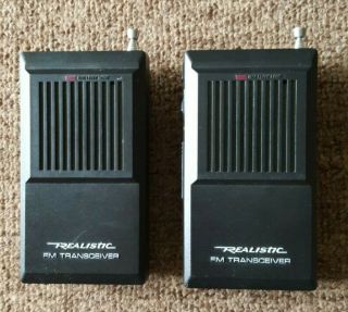 Vintage Realistic Walkie Talkie Fm Transceiver 21 - 401 49mhz Set Of 2.