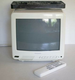 Panasonic 11 " Color Tv Ct - 10r11s Crt 1994 White Under Cabinet Mounted W/ Remote
