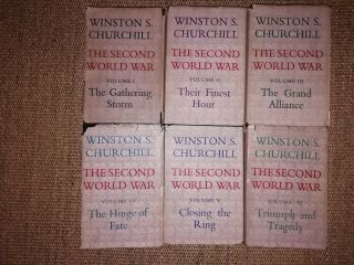 The Second World War By Winston S Churchill 6 Volumes 1948 - 1952 1st Editions.