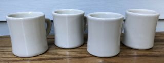 Set Of 4 Collectors Vintage " Victor " Thick Diner/restaurant Coffee Mugs 1950 