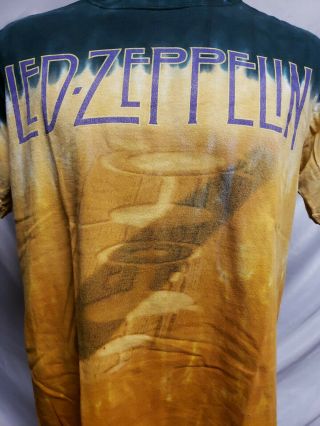 Led Zeppelin Vintage Liquid Blue Classic Rock Band Tie Dye T - Shirt Men 