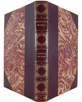 1904 - Ralph Waldo Emerson - Conduct Of Life - Illustrated - Leather - Philosophy