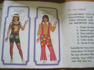 Vintage Colorforms David Cassidy Partridge Family Dress Up Set Doll Booklet 8