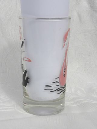 Vintage Swanky Swig 12 oz.  Glass/Tumbler with Pink and Black Swans 2