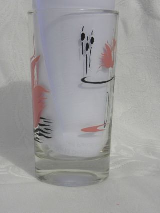 Vintage Swanky Swig 12 oz.  Glass/Tumbler with Pink and Black Swans 5