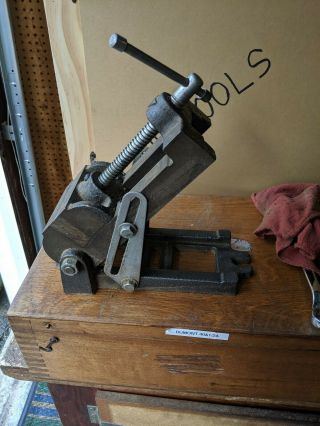 Vintage Adjustable Angle 4 " Jaw Machinest Tilting Drill Press Vise