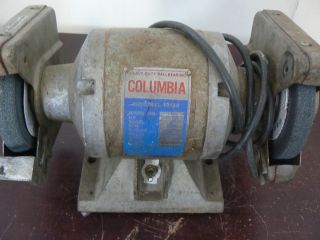 Bench Grinder Model 7310 Columbia Heavy Duty Power Tool Industrial Rated Vintage
