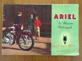 Motorcycle Brochure Barn Find Racing Parts Vintage Ariel Square Four Hunter Etc