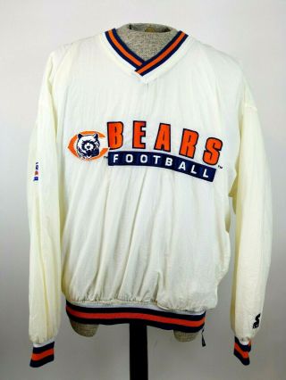 Vintage 90s Starter Pro Line Chicago Bears Pullover Windbreaker Jacket Xl White