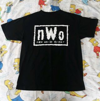 Vtg Nwo Wolfpac T - Shirt M 1998 Wcw Wwe Wwf White/black Hall Nash Sting Hogan