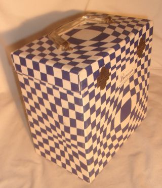 VINTAGE PLATTER PAK 45 RECORD CARRYING CASE IN BLUE AND WHITE 2