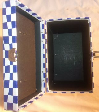 VINTAGE PLATTER PAK 45 RECORD CARRYING CASE IN BLUE AND WHITE 3