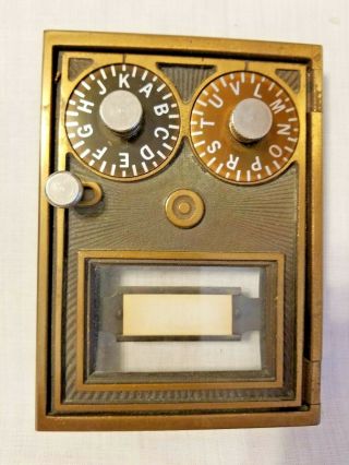 Vintage Post Office Box Door " Combination Lock " - 3 1/2 " X 5 "