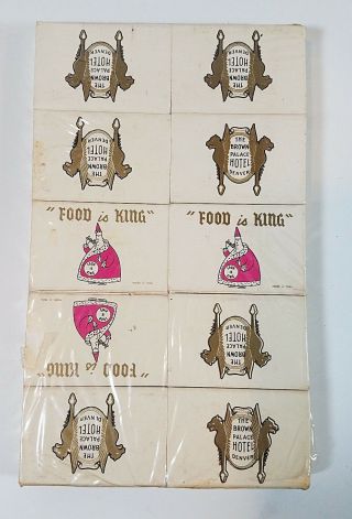 Vtg Match Box Matches Brown Palace Hotel Denver Colorado Set Of 10 Food Is King