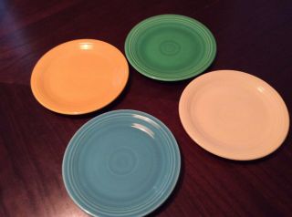 4 Vintage Homer Laughlin Fiesta Ware 7 - 1/2 " Salad Bread Plates
