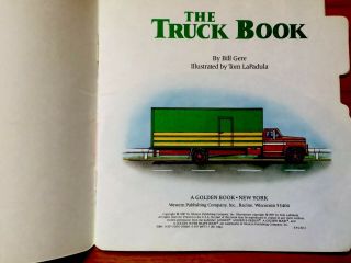 THE TRUCK BOOK Vintage 1980’s Children ' s Toddler Golden Shape Book 2