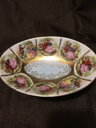 Vintage Royal Vienna Style Love Story Hand Painted Small Compote Candy/nuts Dish