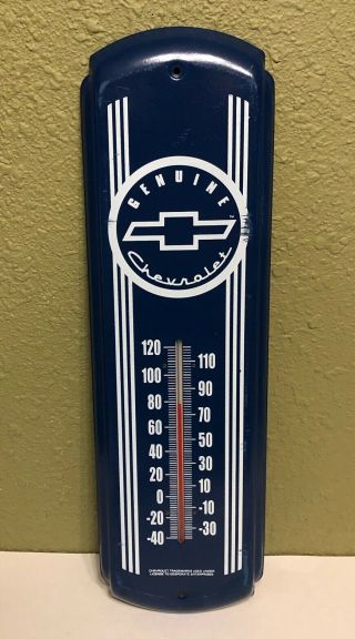 Vintage Large (17 " X 5 ") Chevrolet Advertising Wall Thermometer
