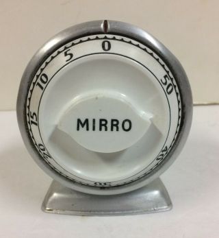 Vintage Mirro Kitchen Timer Aluminum Bell Rings Retro Mid - Century