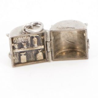 VTG Sterling Silver - Travel Liquor Bar Case Bracelet Charm - 3.  5g 2