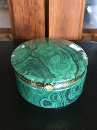 Vintage Andrea By Sadek Made In Japan Green,  Emerald,  Malachite Trinket Box