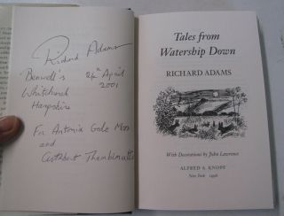 Juvenile Fiction Rabbits Tales From Watership Down Richard Adams Signed DJ 1996 4