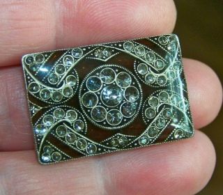 Vintage French Catherine Popesco Jewellery Art Deco Geometric Enamel Brooch Pin