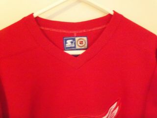 Vintage Starter Size Detroit Red Wings NHL Hockey Jersey Red White EUC large 3