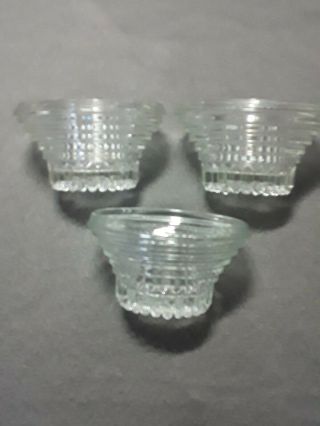 Vtg Small Clear Depression Glass Footed Bowl W Ring Design Manhattan Style 3778