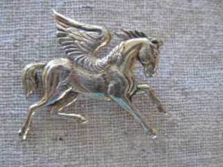 Vintage Sterling Silver 925 Pegasus Brooch Pin