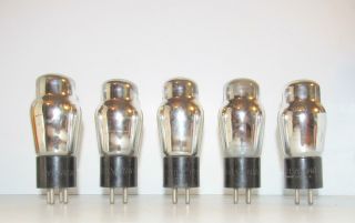 Set Of 5 - Sylvania Made Type 01a St Amplifier Vacuum Tubes.  Tv - 7 Test Vg To Nos.