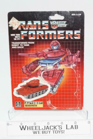 Warpath Cardback Vintage 1985 G1 Transformers Hasbro Action Figure