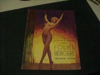 Vintage 1939 Program Folies Bergere Treasure Island