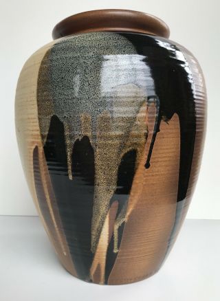 Vintage LARGE Pottery Craft floor vase in the style of Robert Maxwell 4