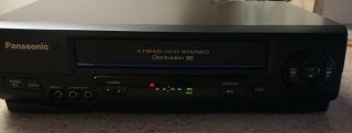 Panasonic Pv - V4521 Vhs Vcr 4 Head Player W/ Remote And Rca Cable.  Fully