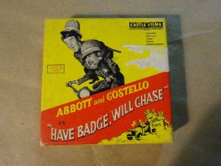 Vintage Abbott And Costello " Have Badge,  Will Chase " 8mm Film No.  850