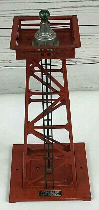Lionel 394 O Scale Metal Red Beacon Rotary Light No Lantern Top Vintage