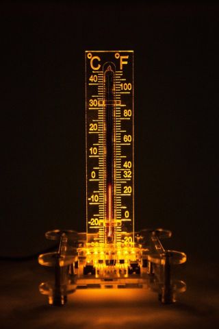 In - 13 Bargraph Nixie Tube Thermometer Ussr Tube1972 Year.  Yellow Led Backlight.