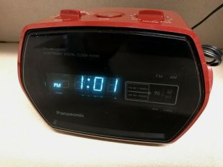 Panasonic Rc - 55 Vintage Red Radio Alarm Clock Digital Face