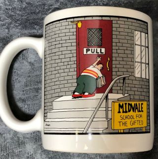 Far Side Gary Larson Vintage Midvale School For The Gifted Coffee Mug Cup 1986