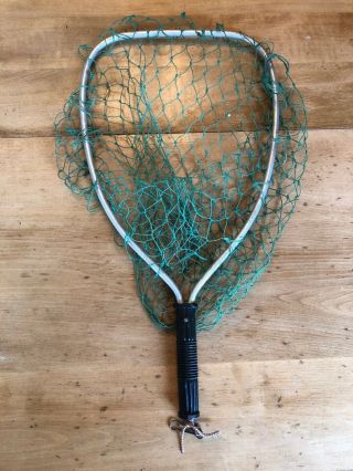 Vintage Aluminum/landing Fishing Net 21 " Tall By 11 " Wide