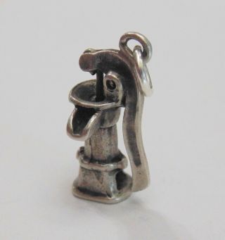 Vintage Sterling Silver Movable Old Water Well Pump Moves Bracelet Charm Pendant