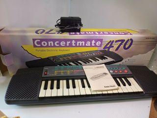 Vintage Radio Shack Concertmate 470 Portable Electronic Keyboard 32 Keys W/ Box